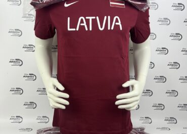 Nike Latvia International Team 2024 Pro Elite T-Shirt dark red front view mannequin
