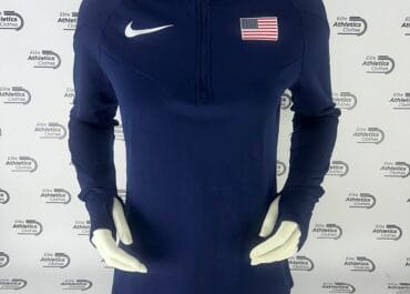 Nike USA Pro Elite 2025 Women Half Zip Jersey navy blue front full view long sleeves half-zip mannequin