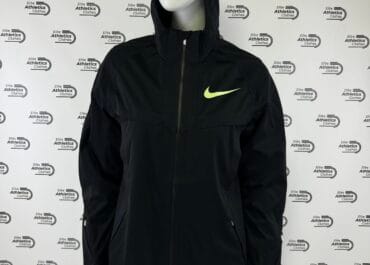 Nike Rosa & Co. Pro Elite Team 2024 Women Storm Fit Tracksuit black jacket front view yellow Nike swoosh logo close-up mannequin