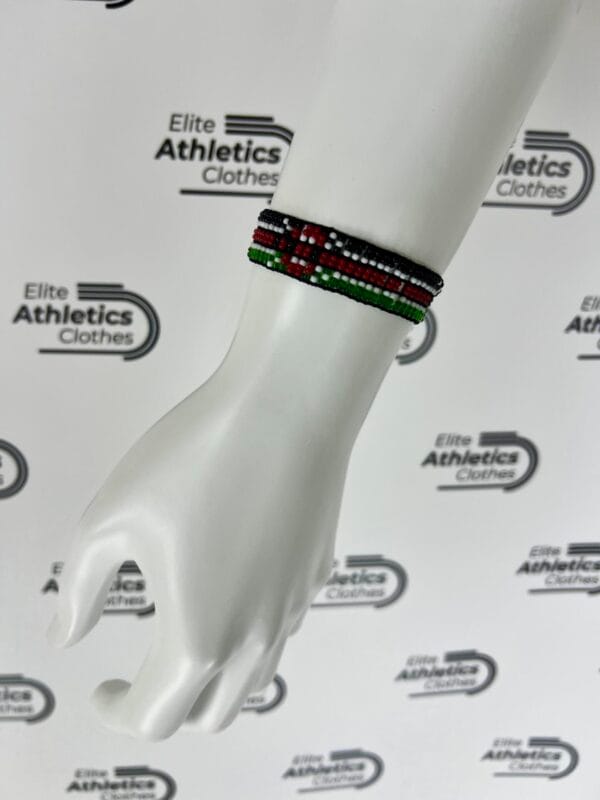 Elastic Kenya Running Bracelet – Handmade Kenyan Flag Beaded Bracelet