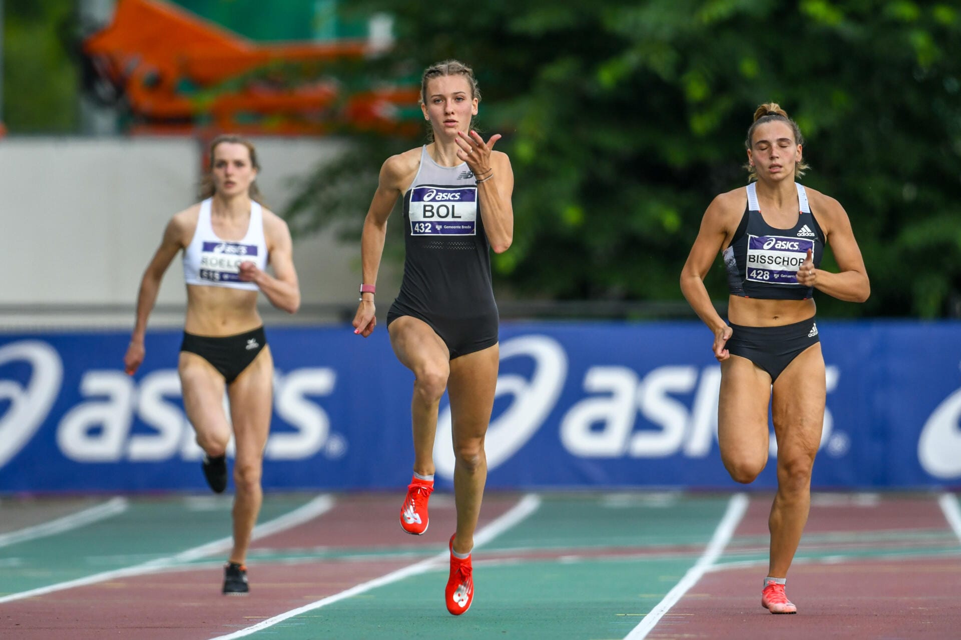 Femke Bol of the Netherlands racing the 400m hurdles