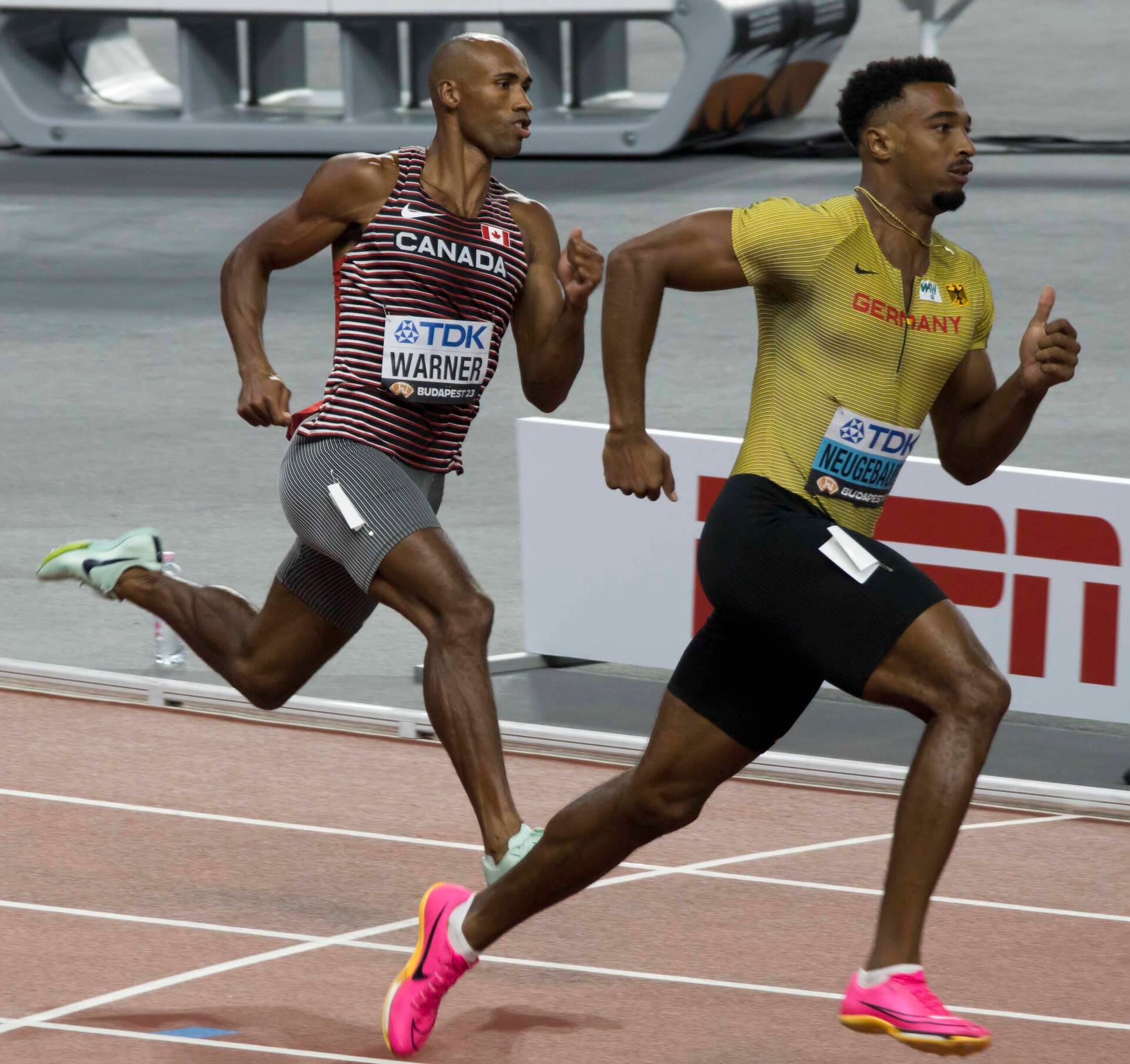 Leo Neugebauer competing in the decathlon 400m at the 2023 World Athletics Championships in Budapest