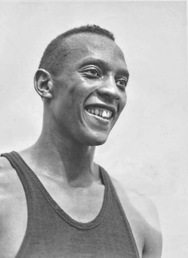 Jesse Owens in 1936, the year he won four Olympic gold medals in Berlin wearing Dassler spikes