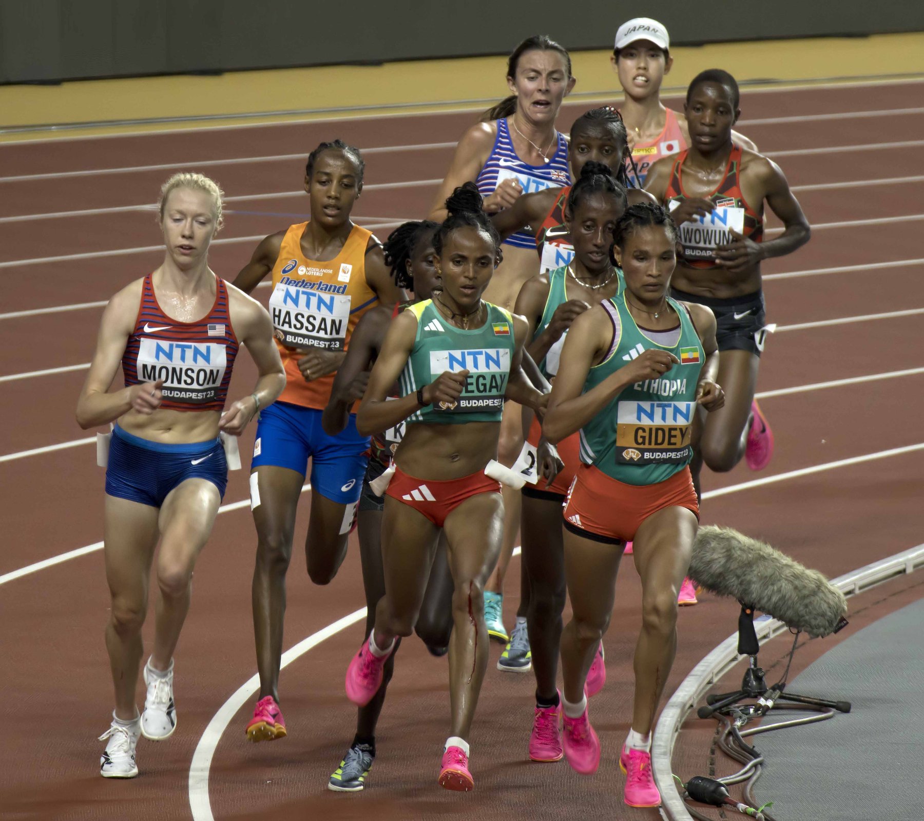 The women's 10,000 metres final at the 2023 World Championships in Budapest, where Letesenbet Gidey took silver