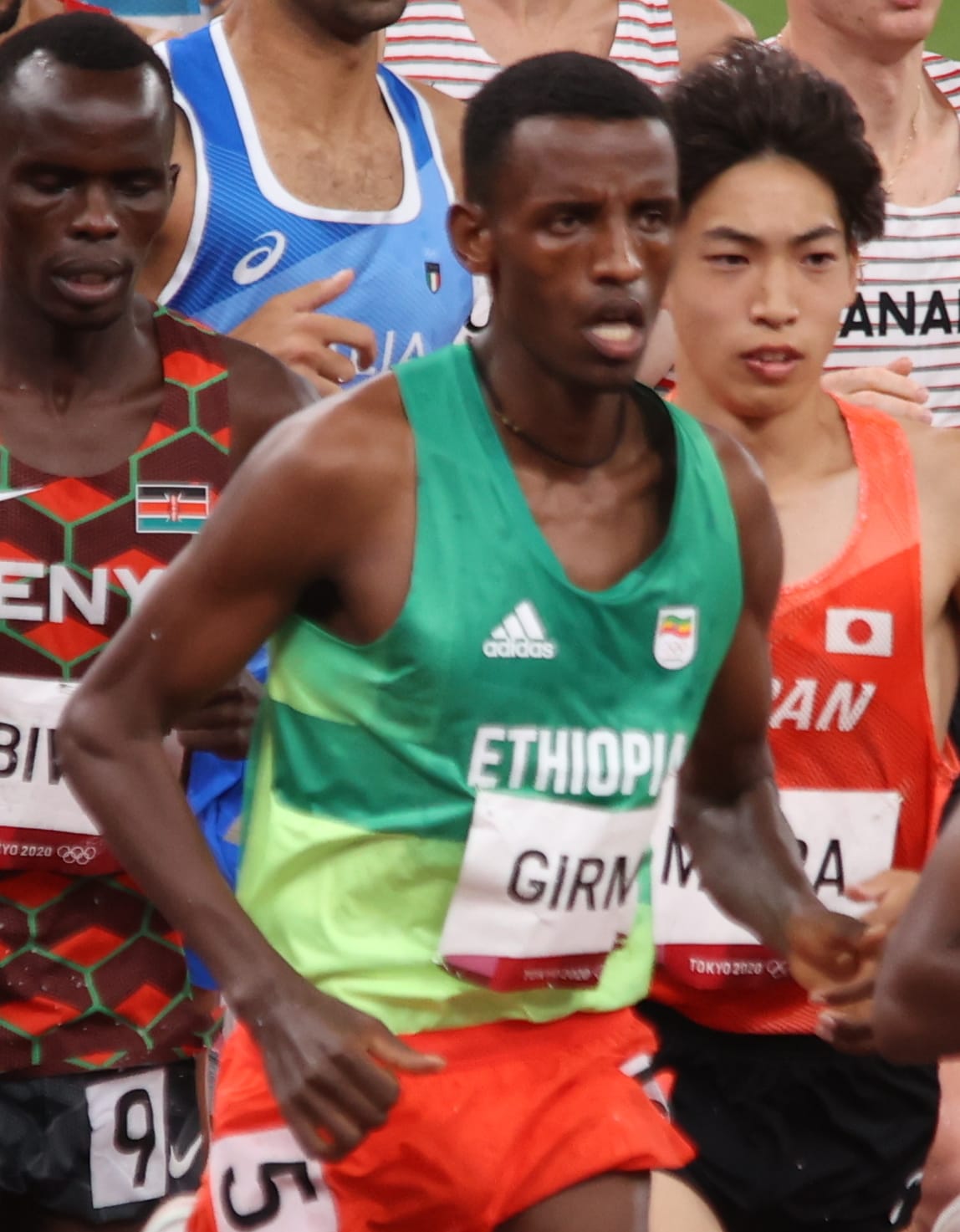 Lamecha Girma racing the 3000m steeplechase