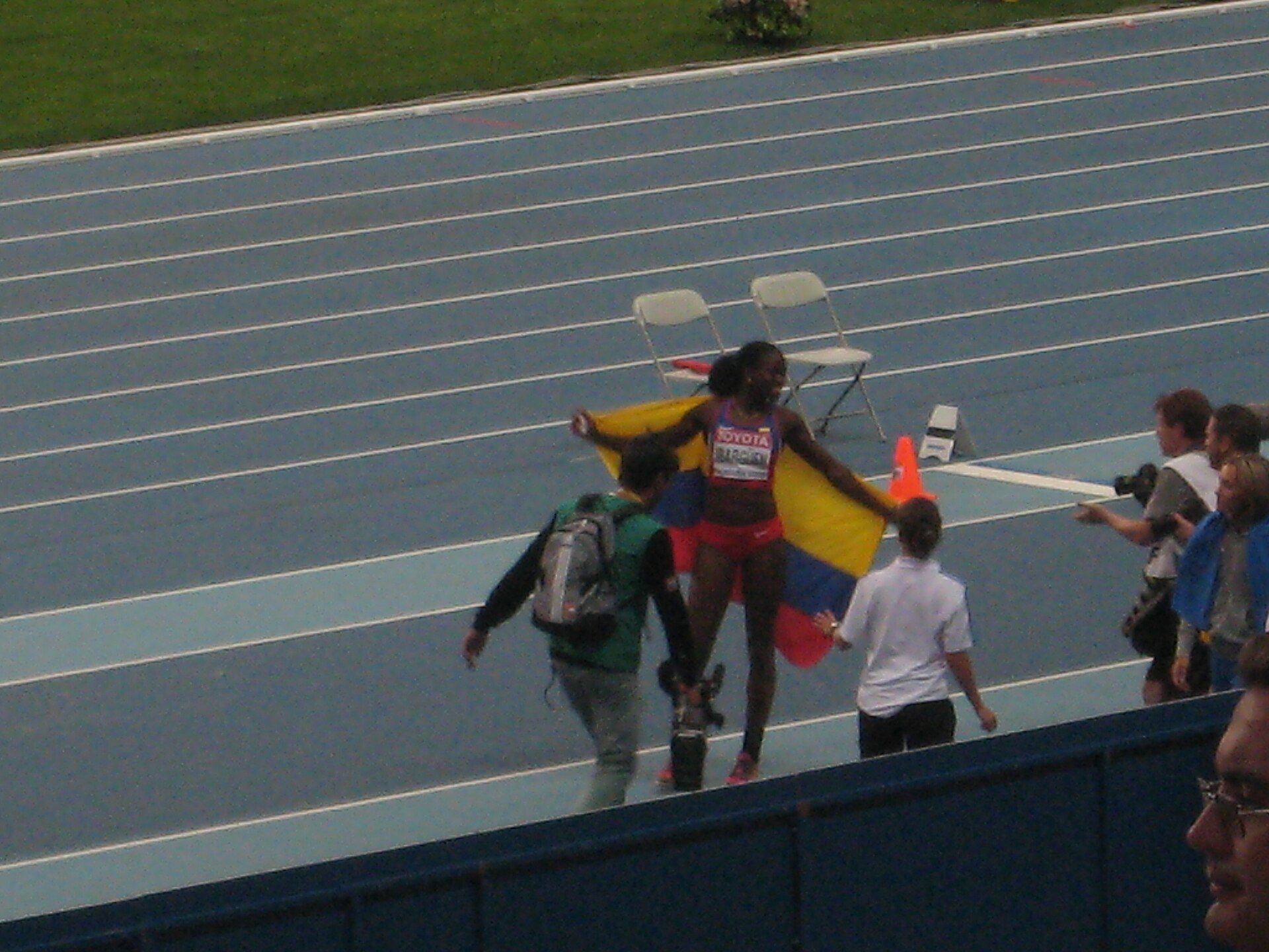 Caterine Ibargüen winning the triple jump at the 2013 World Championships in Moscow
