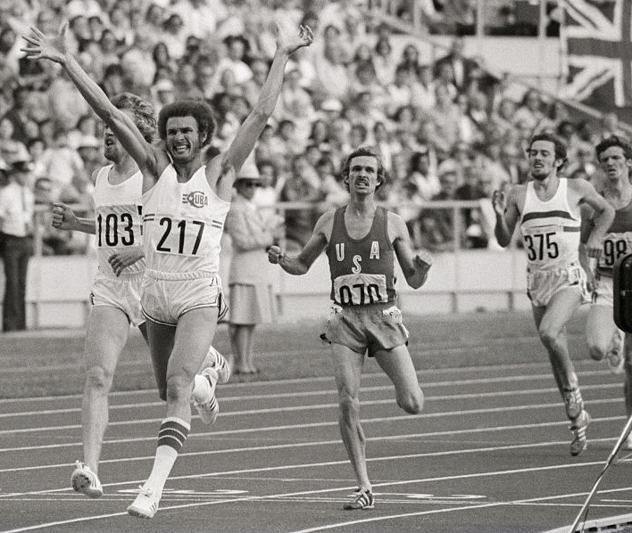 The men’s 800 m final at the Montreal 1976 Olympics, won by Alberto Juantorena in a world record