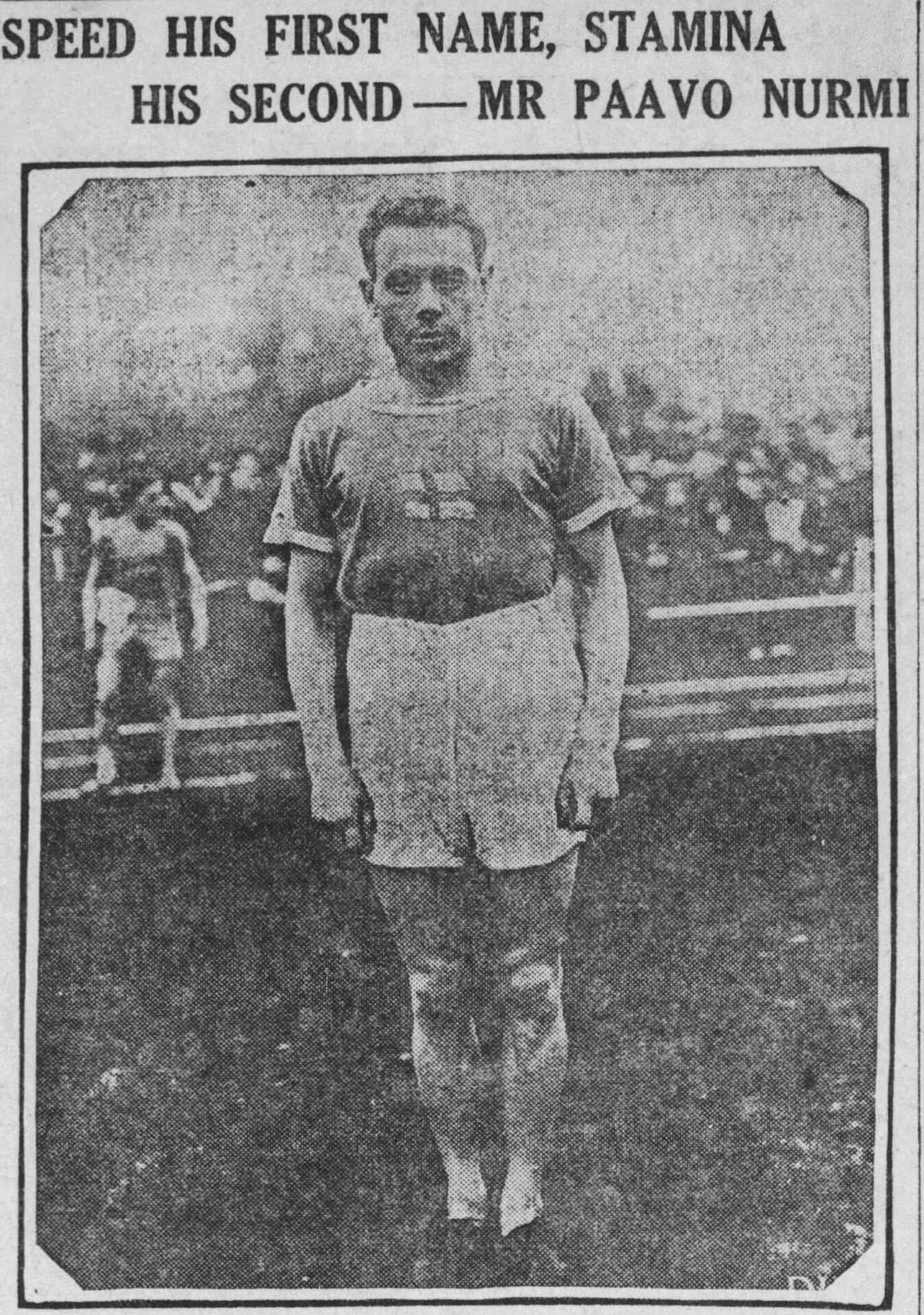 Paavo Nurmi in 1924, the year of his five Paris Olympic golds