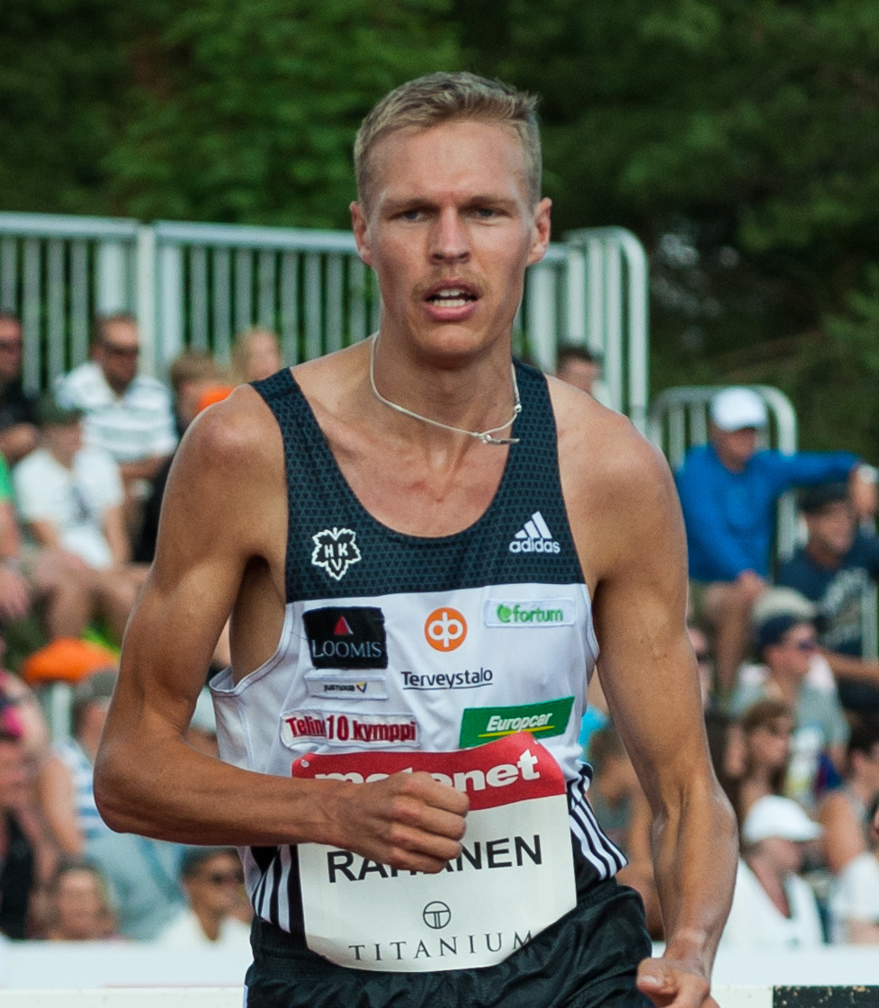 Topi Raitanen clearing a barrier in the steeplechase at the 2018 Finnish championships
