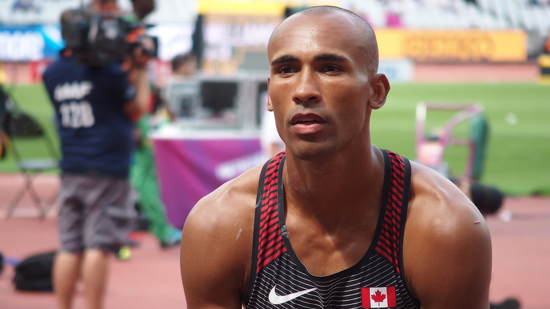 Damian Warner competing in the decathlon for Canada
