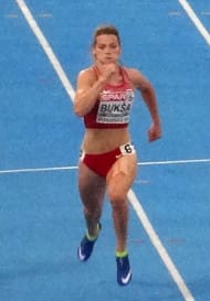 Sindija Bukša in the Latvian kit at the 2017 European Under-23 Championships