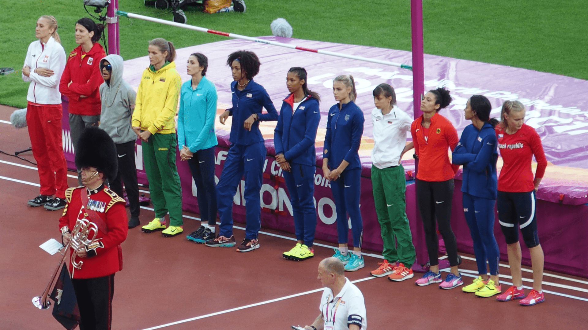 The finalists of the women's high jump presented before the final at the London 2017 World Championships