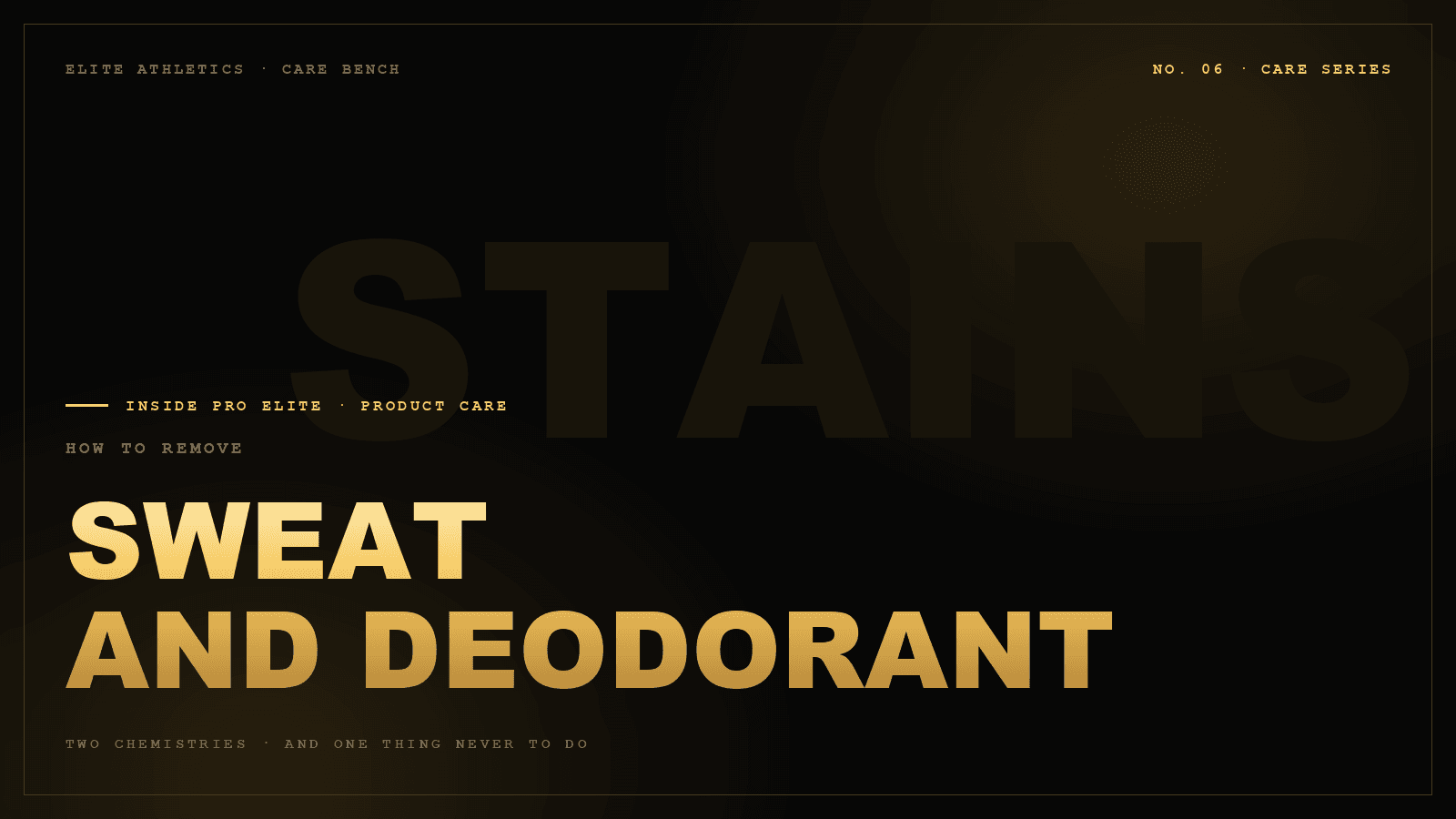 How to remove SWEAT AND DEODORANT — No. 06 · Care Series, Inside Pro Elite journal cover