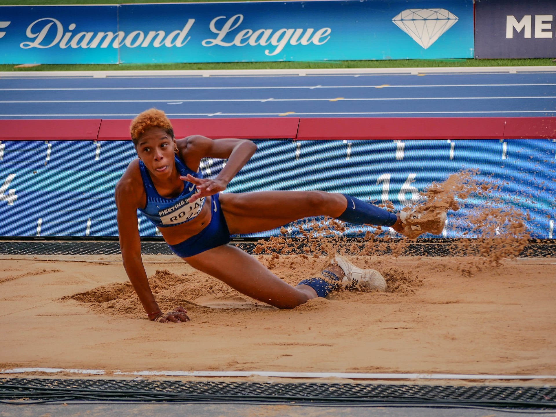 Yulimar Rojas competing in the triple jump in 2019