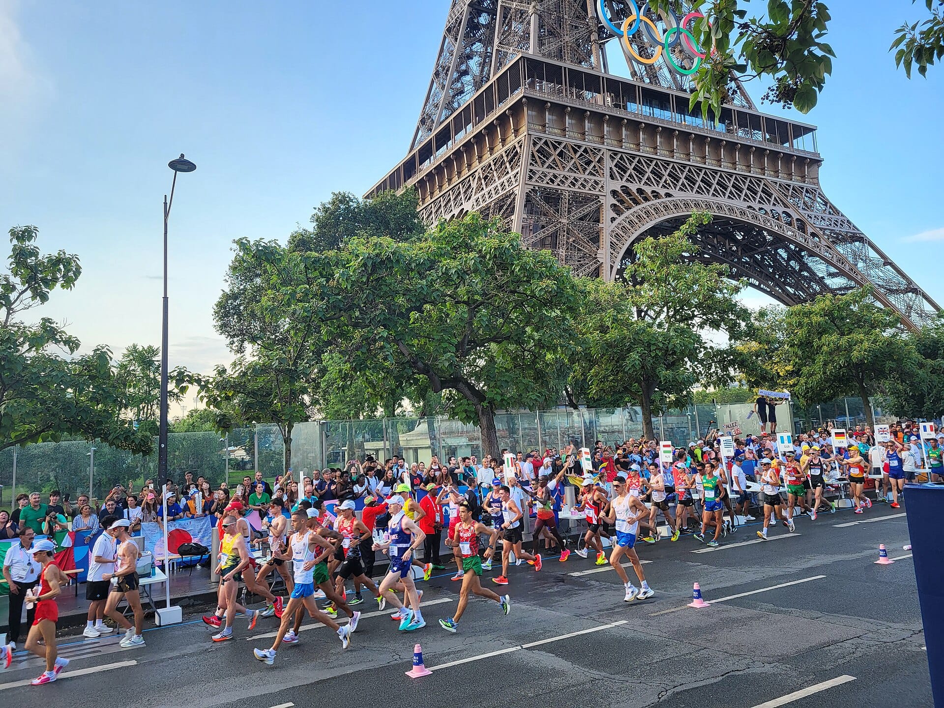 Race walkers competing at the Paris 2024 Olympic Games